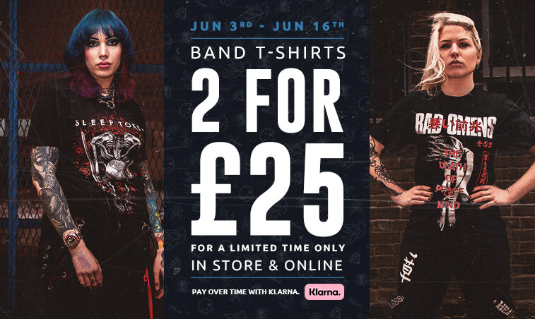 2 For £25 Band T-Shirts is Back!