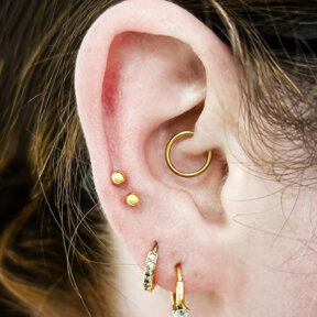 Daith Piercing | 14K Gold Hinged Segment Ring