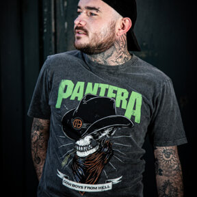 Official Pantera Skeleton stone Wash T-Shirt