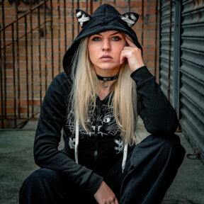 Jawbreaker Hiss Club Cat Ear Hoodie (Black)