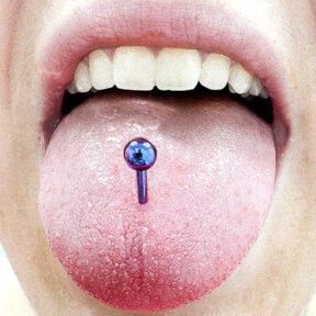 Tongue Piercing | Purple Titanium Barbell
