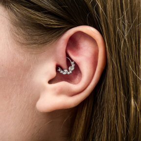 Daith Piercing | Crystal Wreath Segment Ring