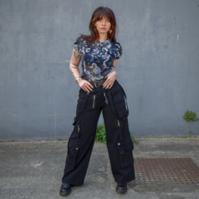 Hell Bunny Serpent Blouse & Banned Redemption Jeans