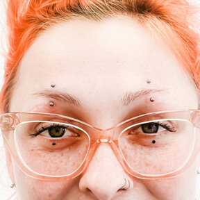 Central Eyebrow Piercing | Polished Titanium Curved Barbells