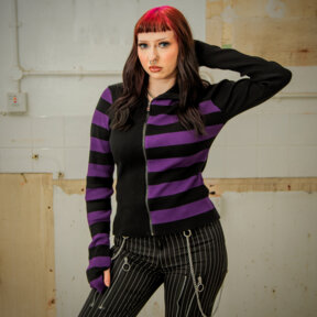 Banned Midnight Ritual Cardigan (Black/Purple)