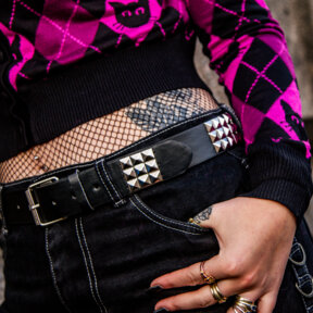 Blue Banana 3 Row Studs Belt (Black)