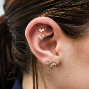 Hidden Helix Piercing | Gold Double Chain Threadless Labret