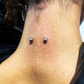 Nape Piercing | Polished Titanium Staple Bar