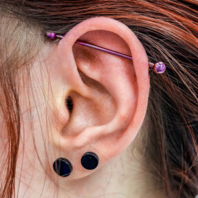 Industrial Piercing | Purple Titanium Barbell