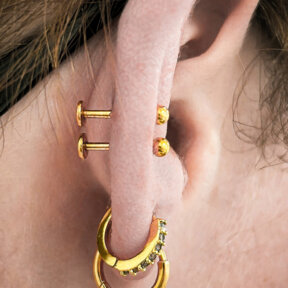 Double Helix Piercing | Plasma Gold Threadless Labrets