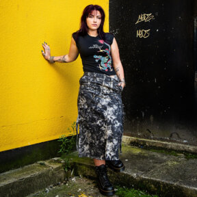 Banned Eris Camo Skirt (Grey)