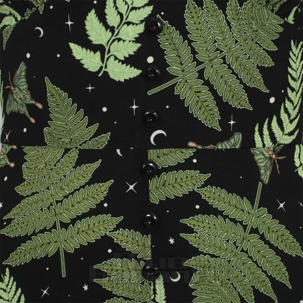 Hell Bunny Gaia Midi Dress (Black/Green) | Alternative Fashion, Goth Clothing