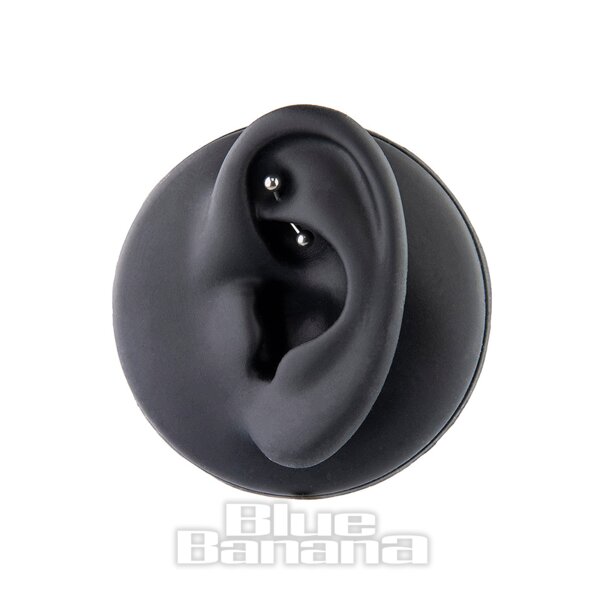 Blue Banana Siilver Polished Titanium 1.2mm Curved Barbell, Piercing Jewellery