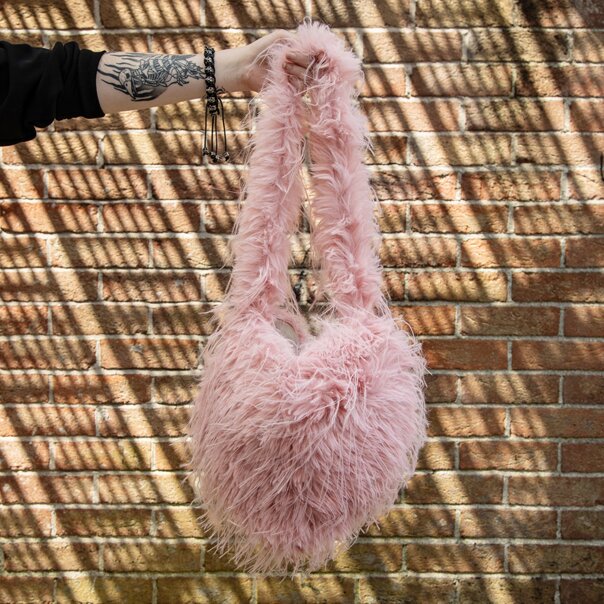 Blue Banana Long Fur Bag (Baby Pink) | Alternative Accessories