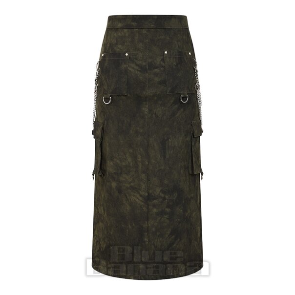 Banned Lunaire Camo Maxi Skirt (Green) | Blue Banana