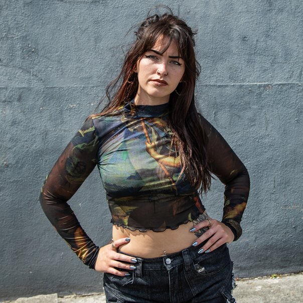 Killstar Crypt Garden Mesh Top (Multicolour) | Alternative Long Sleeved