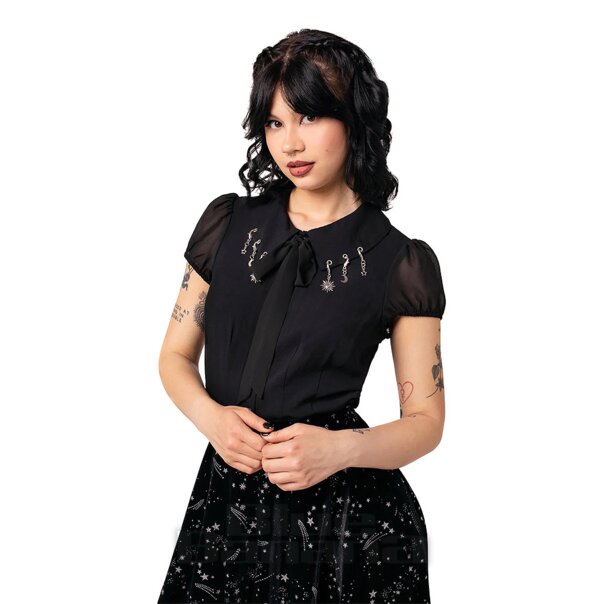 Hell Bunny Charming Blouse (Black) | Blue Banana