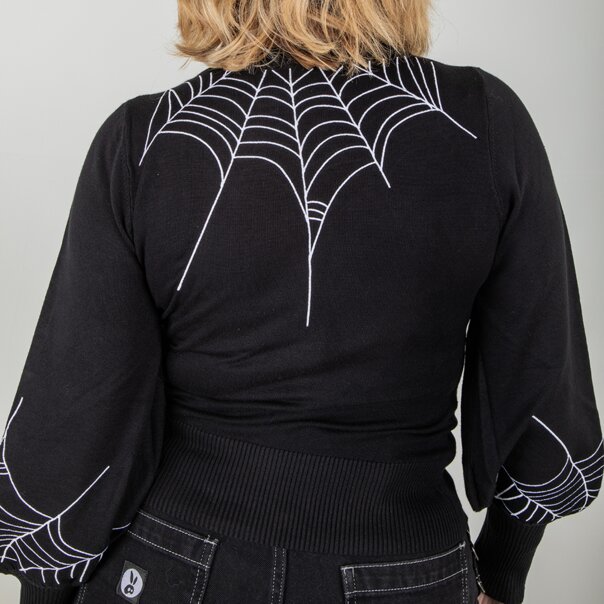 Banned Carla Spiderweb Jumper (Black) | Alternative Knits | Autumn Fashion