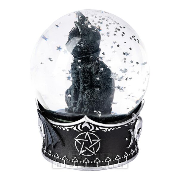 Nemesis Now Malpuss Snow Globe (Black) | Blue Banana