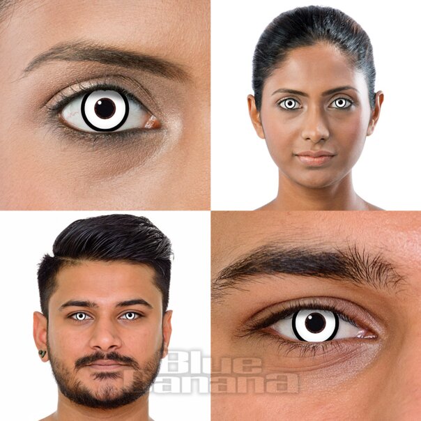 Weiße Ghul Farbige Kontaktlinsen (30 Tage) | Coloured Contacts