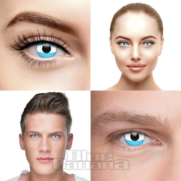 Blau/Weiße Kontaktlinsen mit argentinischer Flagge (30 Tage) | Coloured Contacts