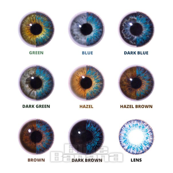 Tri Tone Blue Emerald Prescription Contact Lenses, Natural Eye Lens