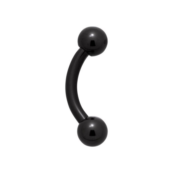 Blue Banana Black Titanium Curved Barbell (Black) | Body Piercing jewelry