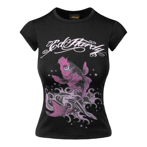 Ed Hardy Koi Fish Diamante T-Shirt (Black) | Graphic T-Shirts