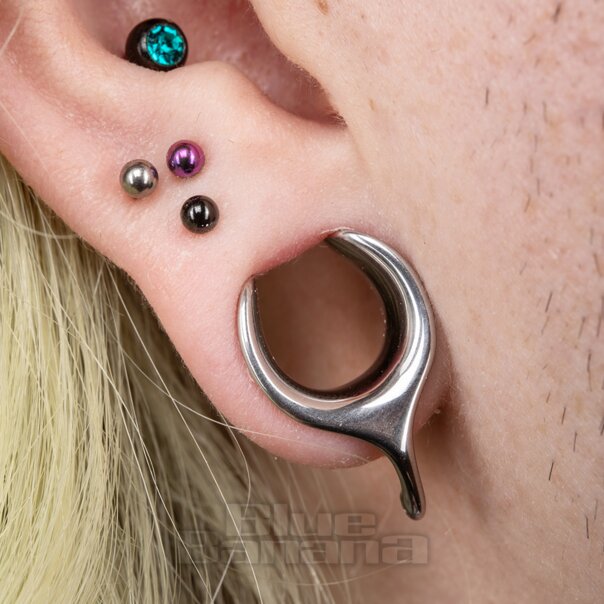Blue Banana Surgical Steel Loop Saddle Hanger (Silver) | Body Piercing Jewellery