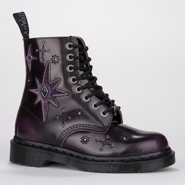 Dr Martens 1460 Wg Arcadia Velvet Boots (Purple) | Autumnal Bootss