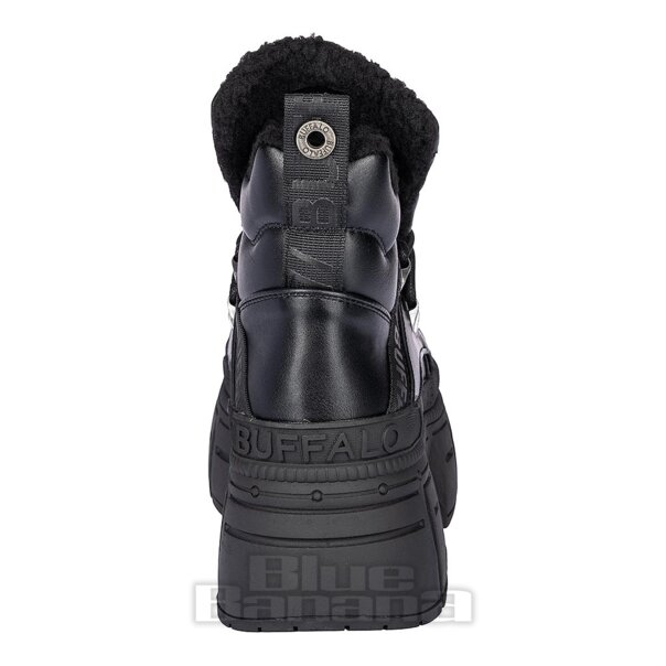 Buffalo Gospher Mid Boot (Black) | Alternative Platform Boots
