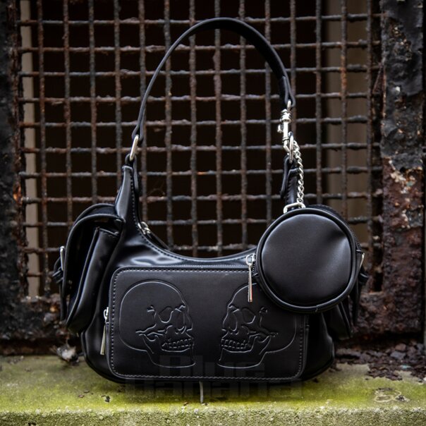 Banned Twin Terror Skull Handbag (Black) | Alternative Accessories