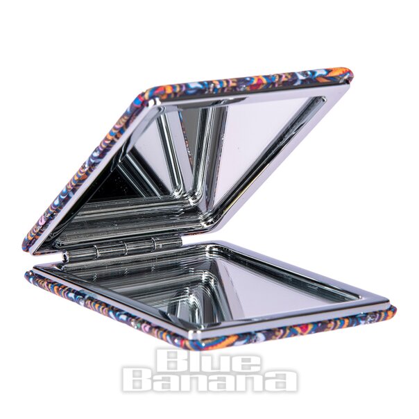 Specchio da trucco compatto pieghevole (Mandala Eye Orange) | Lenti a contatto colorate