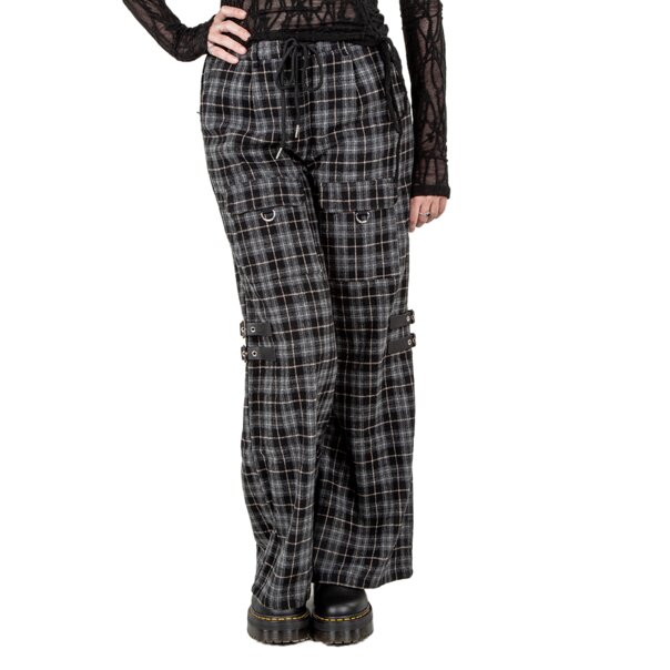 Banned Checkpoint Chaos Trousers (Black/Grey) | Banned Alternative Clothing