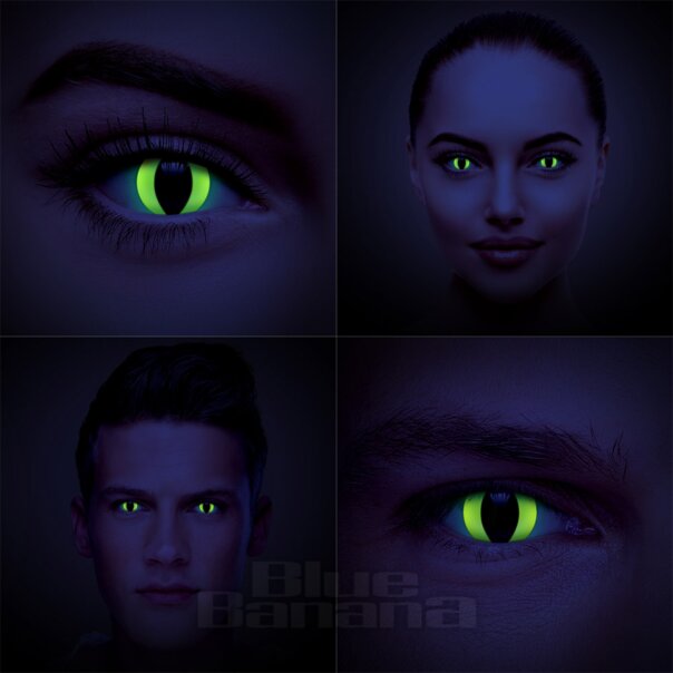 Uv I-Glow Cat's Eye Daily Contact Lenses, Animal Costume Contacts