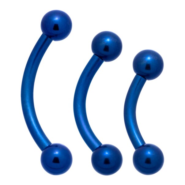 Blue Banana colored Titanium Curved Barbell (Blue) | Hypoallergenic Piercings