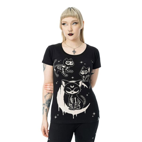 Cupcake Cult Moonlight T-Shirt (Schwarz/Weiß) | Alternativ bedrucktes T-Shirt