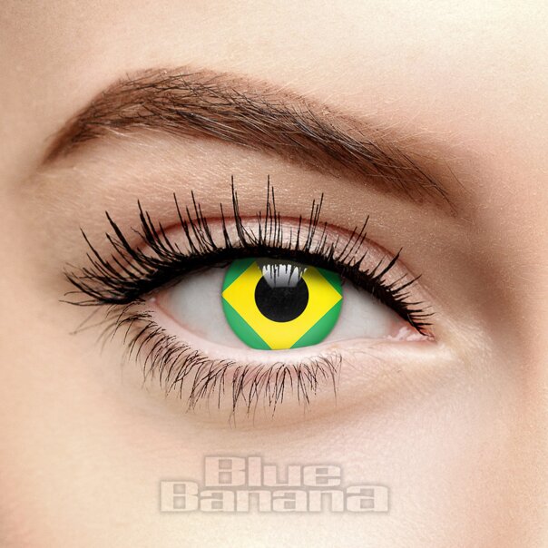 Kontaktlinsen mit brasilianischer Flagge (30 Tage) | Coloured Contacts