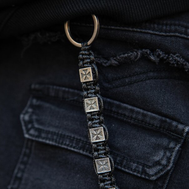 Llavero con cordón cruzado de plátano azul (negro) | Accesorios alternativos