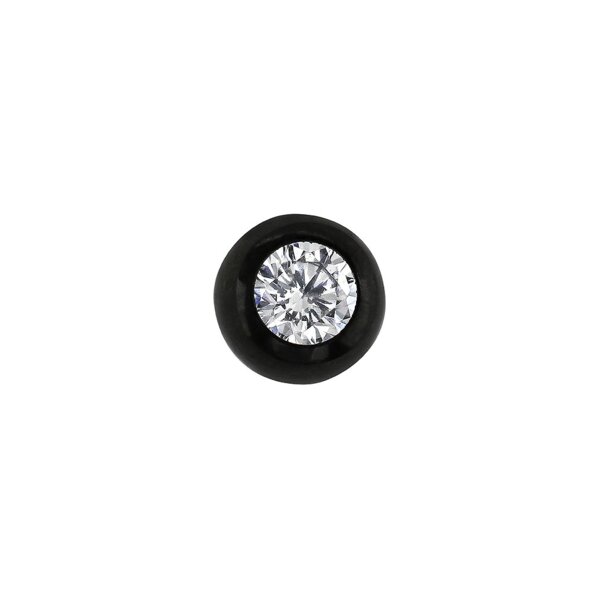 Boule à bijoux en cristal de titane noir de 4 mm | Haut de perçage fileté intérieurement