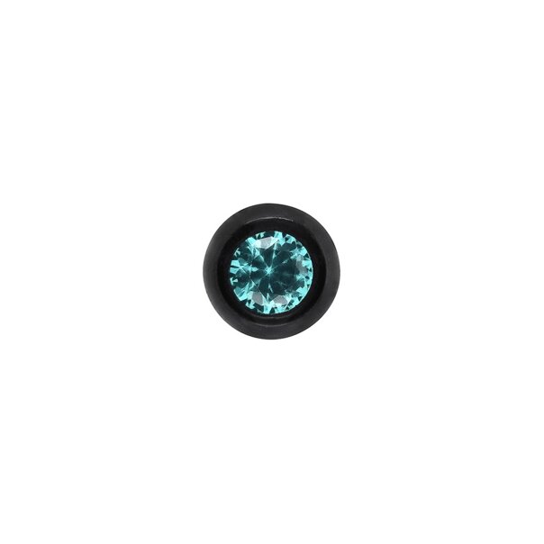 Blue Banana Black Titanium Internally Threaded Jewelled Ball (Zircon)