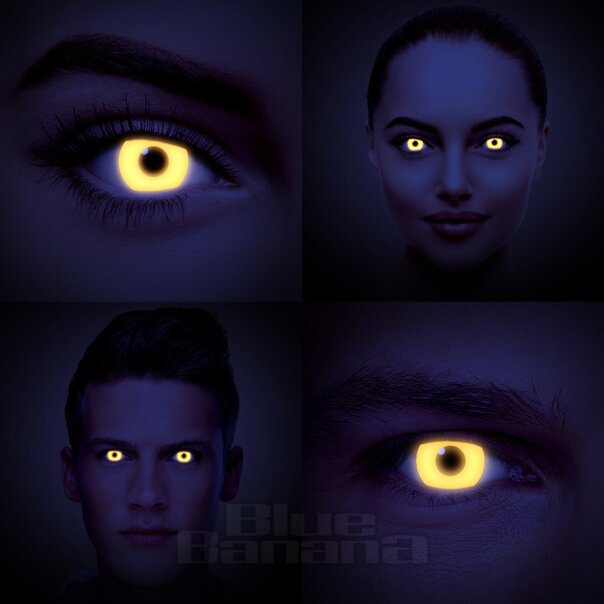 Orange UV I-Glow Coloured Contact Lenses (30 Day) | Coloured Contacts