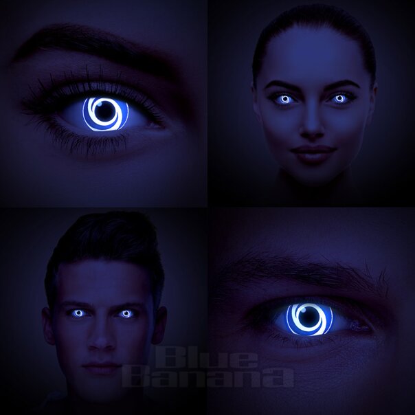 Rote Wirbel UV I-Glow Farbige Kontaktlinsen (30 Tage) | Coloured Contacts