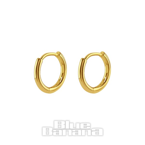 Blue Banana Vergoldet Huggie  Clicker-Hoops (Paar)| Body Piercing Jewellery