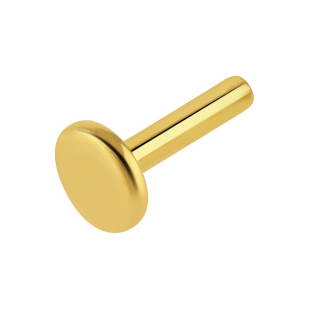 Blue Banana Plasma Gold Threadless Labret Base (Gold) | Threadless Piercing Jewellery