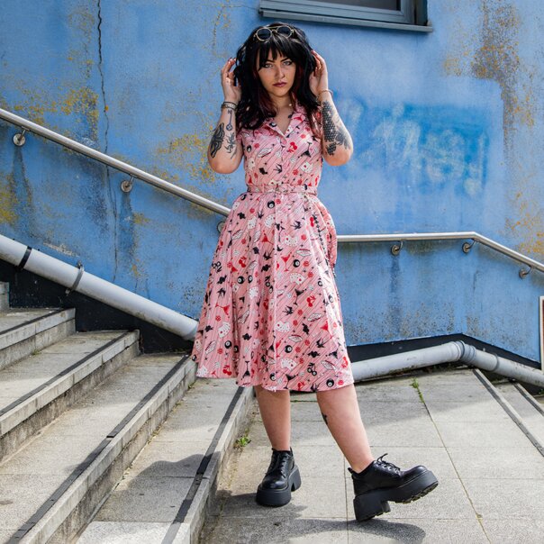 Banned Bella Viva Las Vegas Dress (Pink) | Alternative Fashion, Goth Clothing