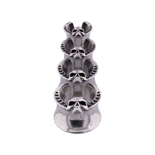 Blue Banana Threadless Surgical Steel Skull Saddle Hanger (Silver)