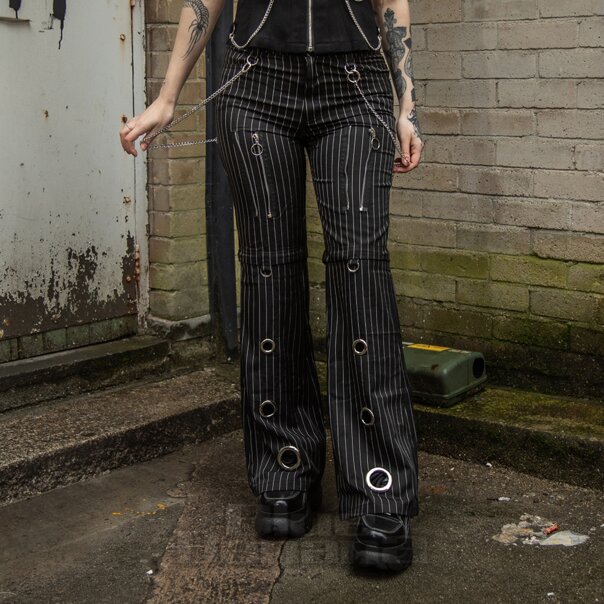 Banned Chain Reaction Trousers (Black) | Alternative Fashion, Goth Clothing