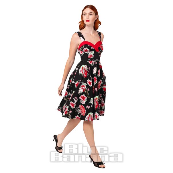 Hell Bunny Yuna Midi Dress (Black) | Alternative Dress, Gothic Clothing