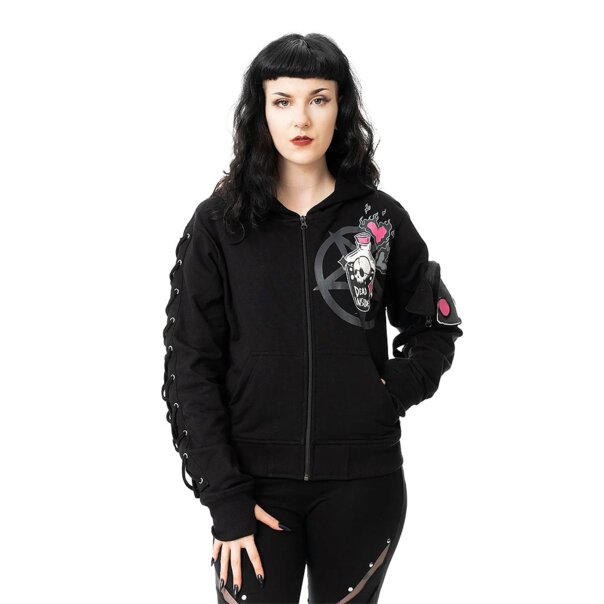 Felpa con cappuccio Cupcake Cult Death Potion (nera) | Abbigliamento gotico